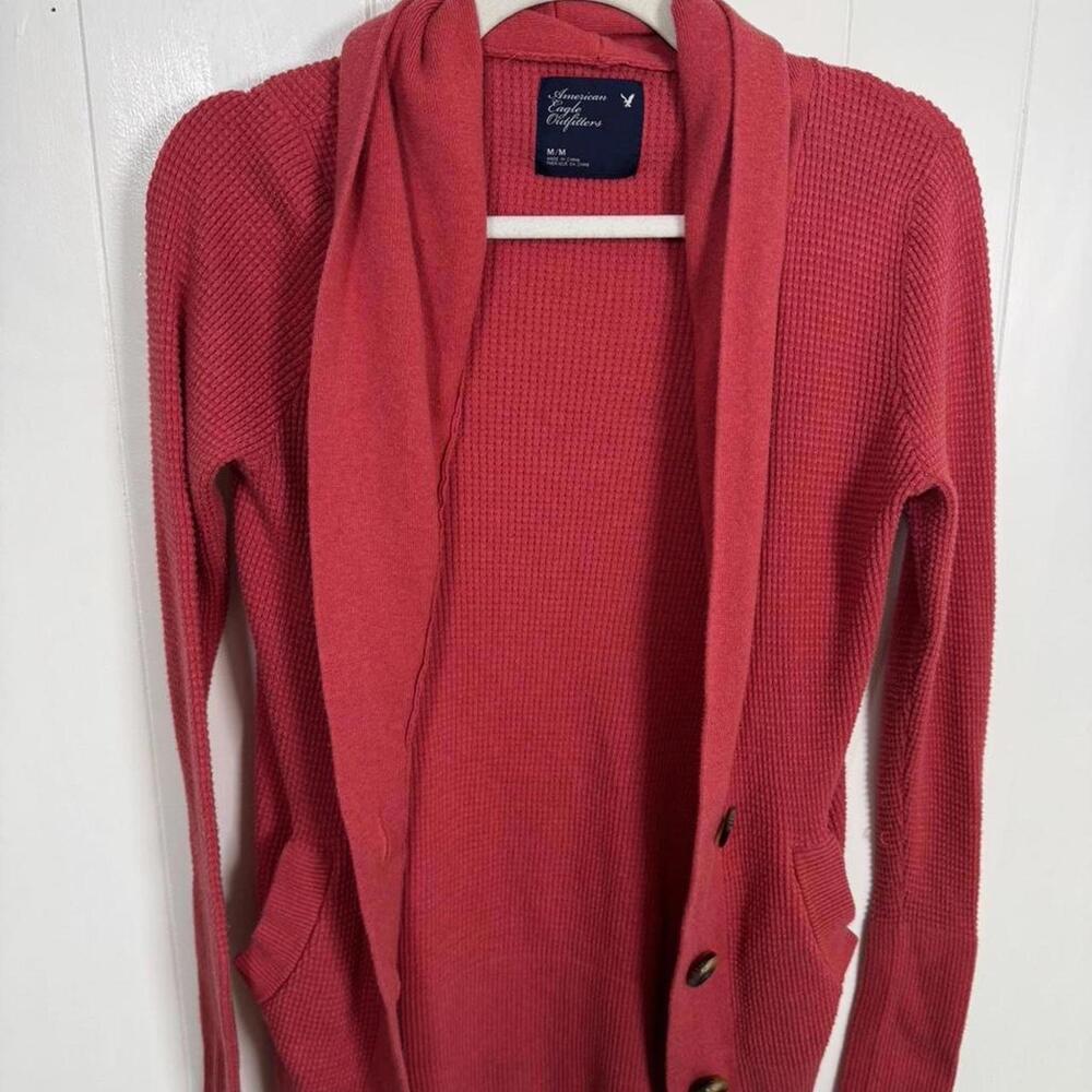 American Eagle Outfitter Dark coral cardigan with buttons